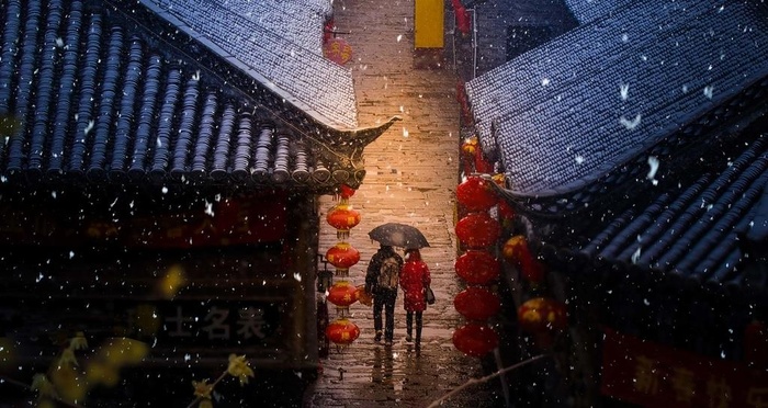 冬季雪花回家图片