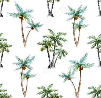 椰树矢量循环素材图片