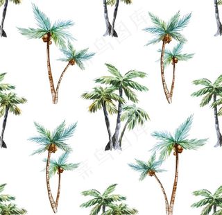 椰树矢量循环素材图片
