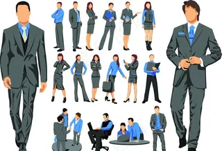 手绘时尚商务人士图片