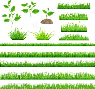 绿草地禾苗矢量图片