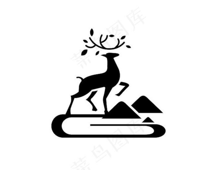 麋鹿梅花鹿矢量图标图片