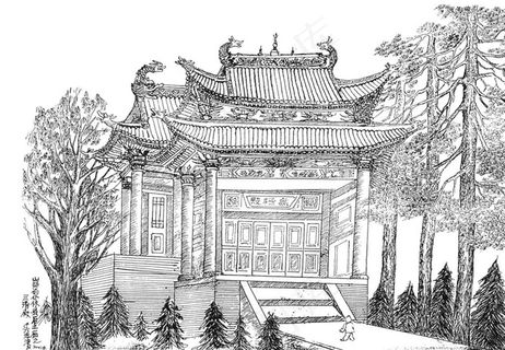 中国风线条白描国画图片