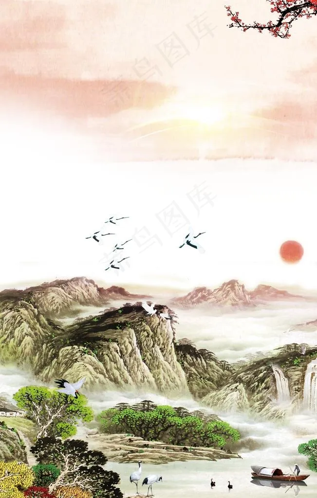 梅花素材 中国风图片(1667X2500(DPI:150))psd模版下载