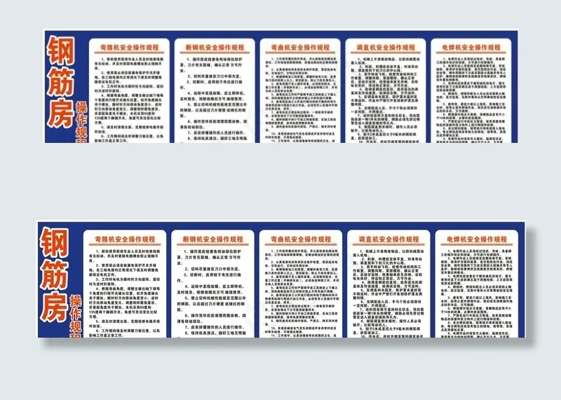 钢筋房操作规程图片cdr矢量模版下载