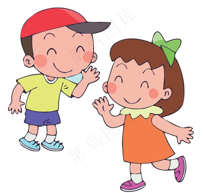 小朋友交谈卡通形象图片