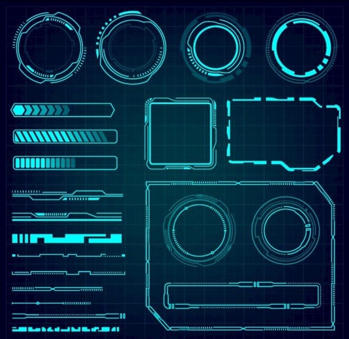 矢量科技感边框元素图片eps,ai矢量模版下载