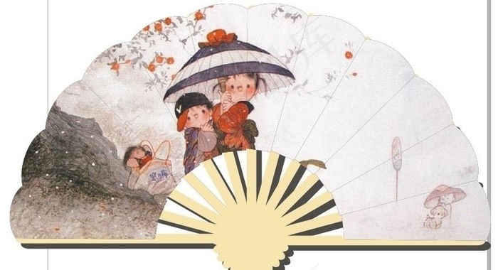 扇子图片cdr矢量模版下载