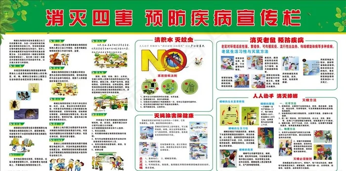 消灭四害宣传栏图片cdr矢量模版下载