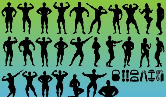 健美剪影图片