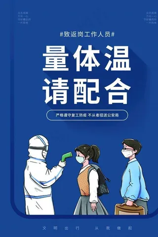 体温检测海报图片
