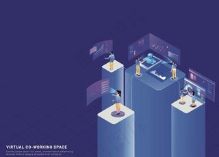 数据分析协同办公商务插画设计图片