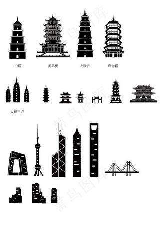 著名建筑矢量剪影图图片