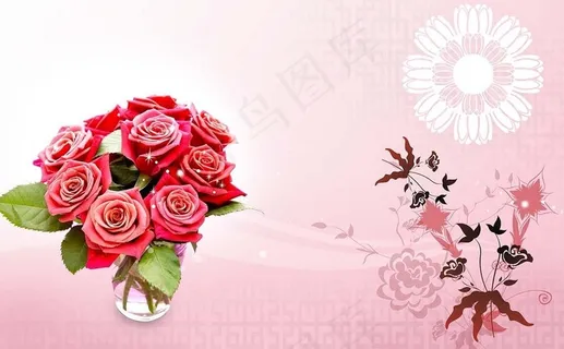 玫瑰花瓶图片 玫瑰花瓶图片