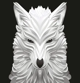 白狼 狼头 威猛 卡通 精细图片