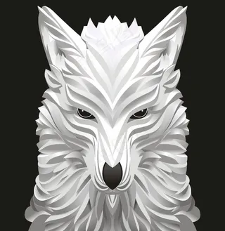 白狼 狼头 威猛 卡通 精细图片