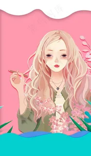 卡通美女图片