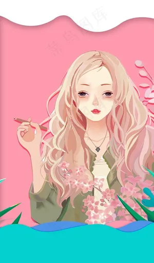 卡通美女图片