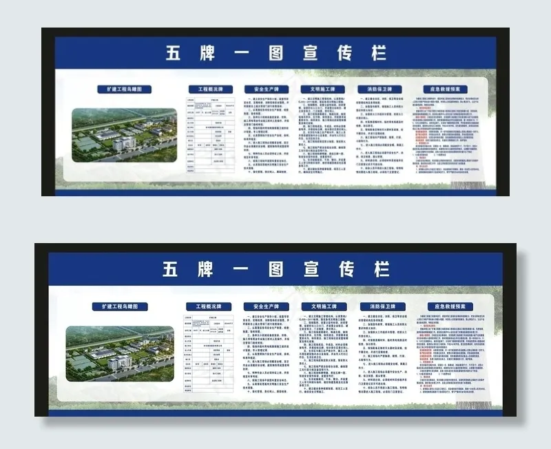 建筑工地五牌一图图片(210X297)cdr矢量模版下载