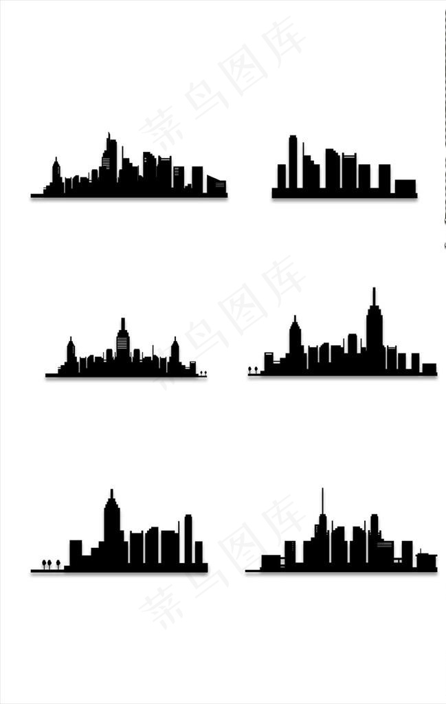 城市剪影图片ai矢量模版下载