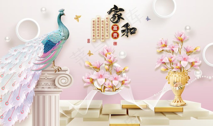 家和孔雀图片
