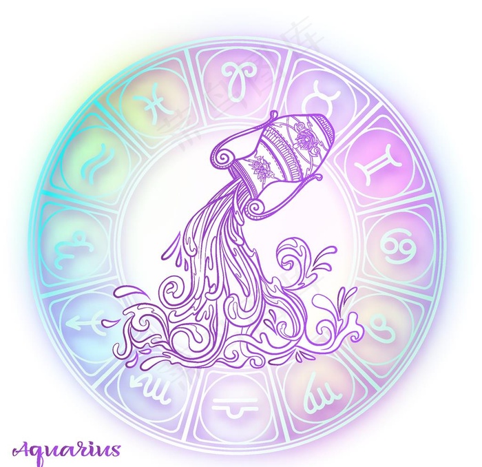 手绘十二星座星图片