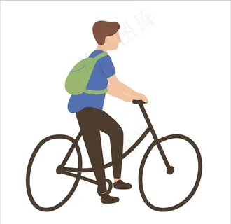 骑自行车的学生图片