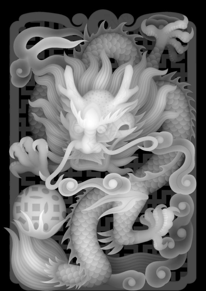 龙戏球图片