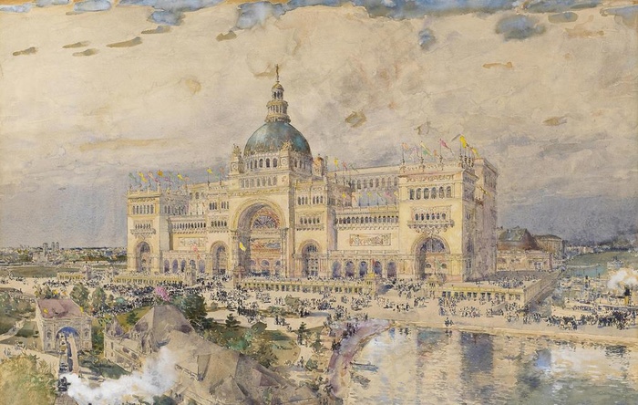 街景风景印象派油画图片