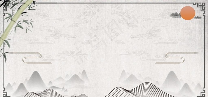 意境水墨山水图片(7087X3543(DPI:150))psd模版下载