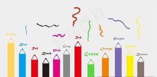 矢量卡通画笔幼儿园文化墙图片