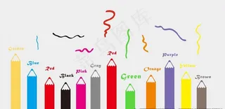 矢量卡通画笔幼儿园文化墙图片