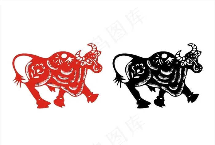 牛剪纸图片cdr矢量模版下载