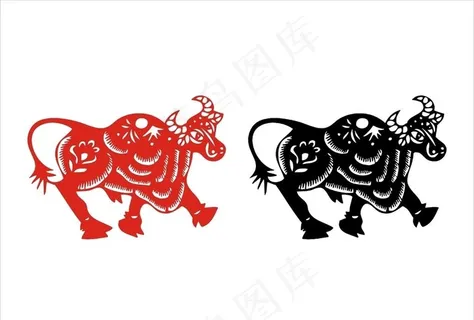 牛剪纸图片