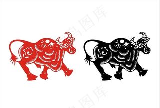 牛剪纸图片