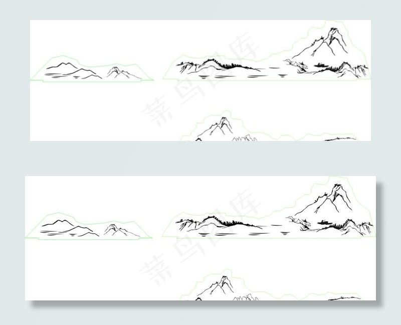 山水雕刻图片cdr矢量模版下载