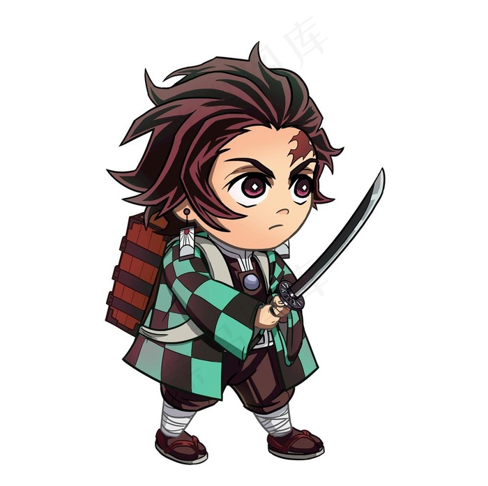 鬼灭之刃灶门炭治郎卡通可爱形象图片