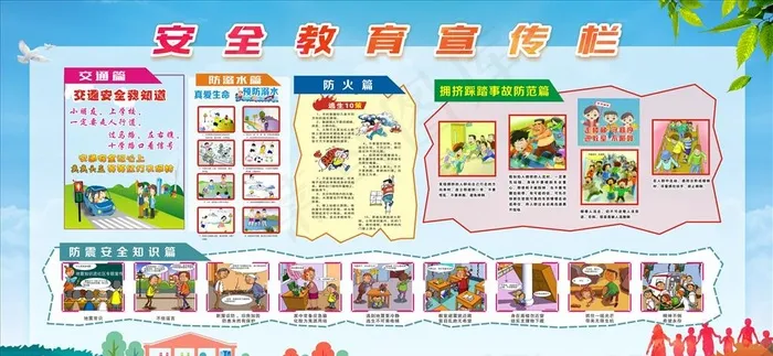 校园安全宣传栏图片(400X600)cdr矢量模版下载