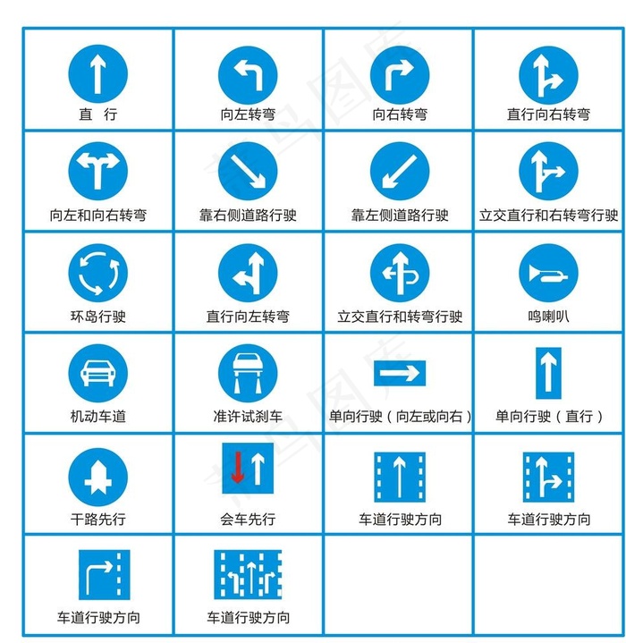 交通指示标志图片