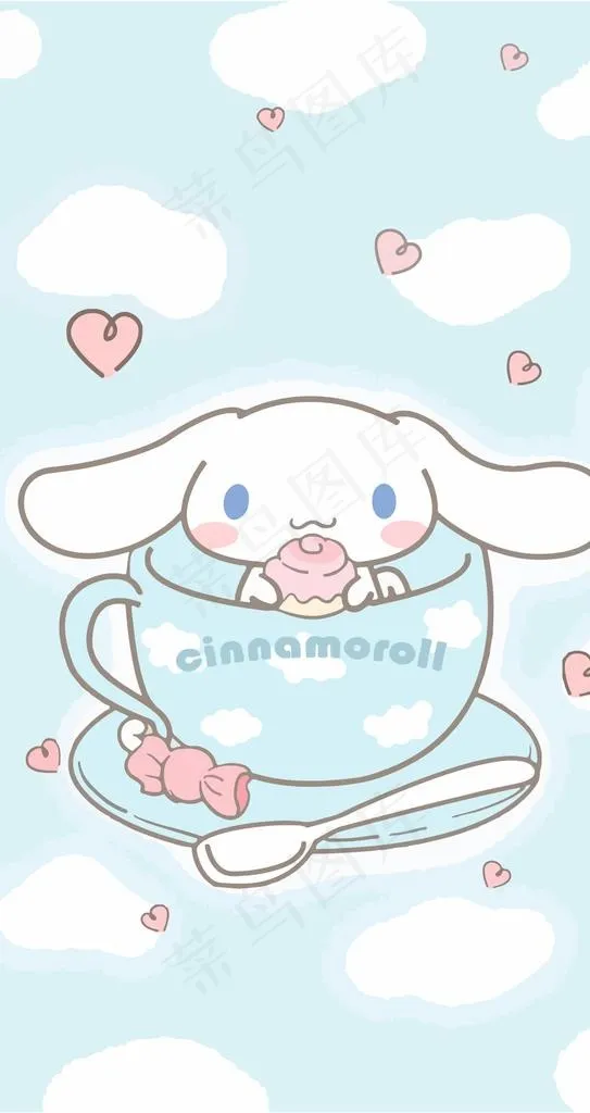 玉桂狗蓝色茶杯素材图片ai矢量模版下载