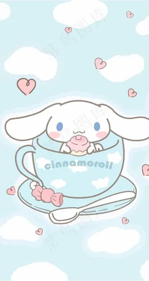 玉桂狗蓝色茶杯素材图片