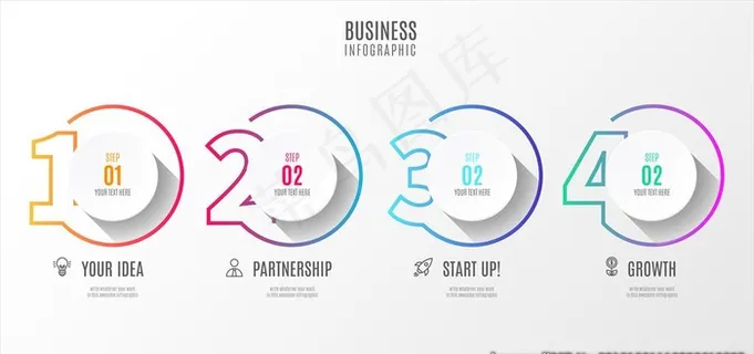 彩色PPT数据图表模板设计图片