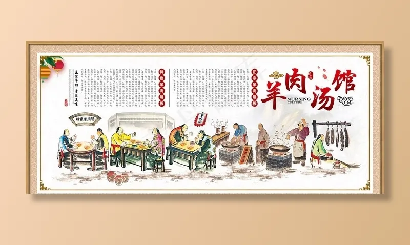 复古怀旧羊肉汤馆图片(7087X3240(DPI:300))psd模版下载