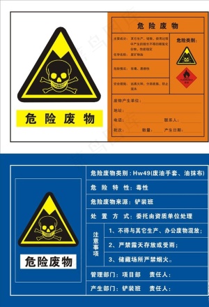 危险废物牌图片