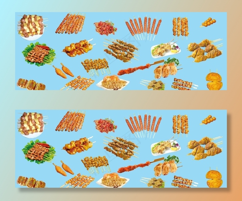 烧烤图片(5906X2362(DPI:300))psd模版下载