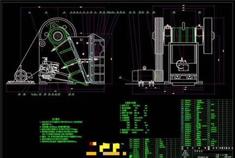 颚式粉碎机CAD机械图纸图片