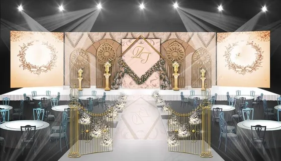 香槟色婚礼背景图片