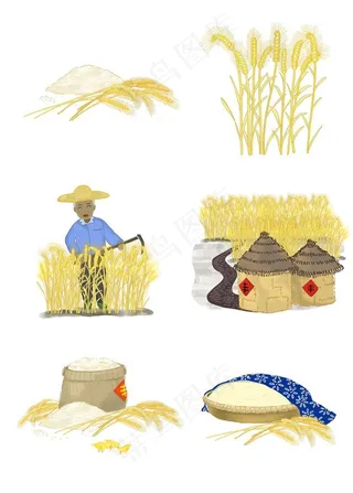 节约粮食庄家收割素材图片