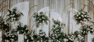 白色浪漫婚礼主背景图片