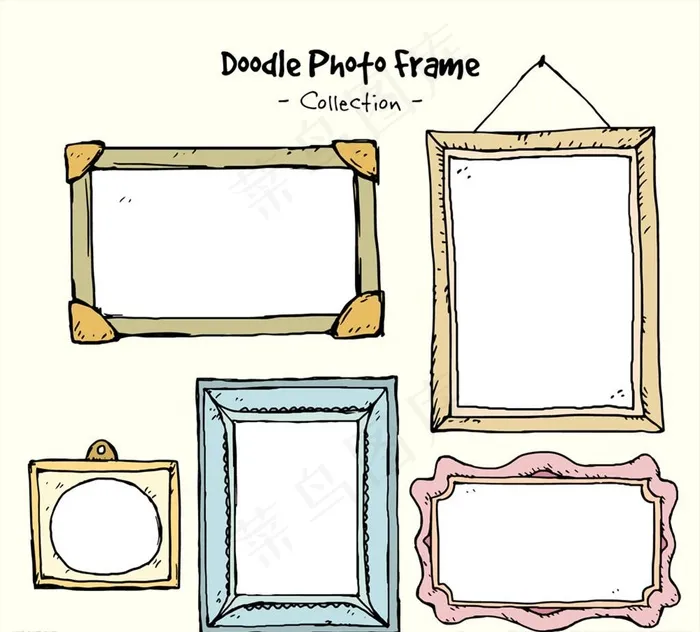 彩绘相框设计矢量素材图片ai矢量模版下载